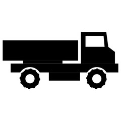 Empty hydraulic dumper truck concept vector icon design