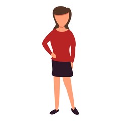Fototapeta premium Woman in skirt icon. Cartoon of woman in skirt vector icon for web design isolated on white background