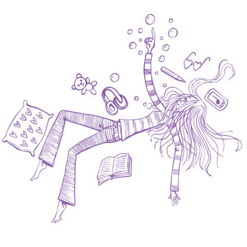 recommend clip art: teenage girl has a dreams
