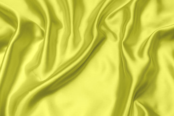 Yellow satin fabric texture soft blur background