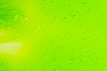 Green bubble background. Top view.