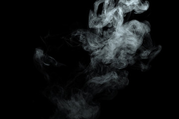 Abstract powder or smoke isolated on black background