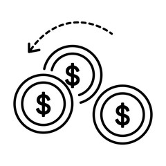 Economy and finance, money turnover or exchange isolated icon