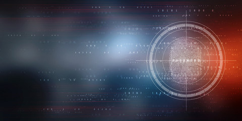 Fingerprint Scanning Technology Concept 2d Illustration