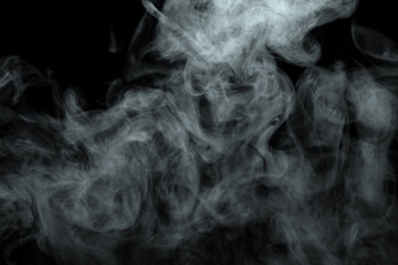 Abstract powder or smoke effect isolated on black background