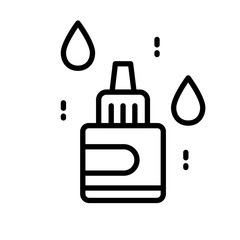 Nasal, eye or ear drops bottle isolated line icon