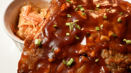 Lamb steak with sauce