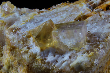 Macro of two calcite cubes