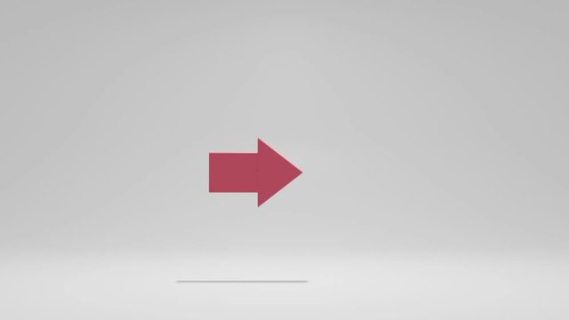 Red arrow animation. 3d render.