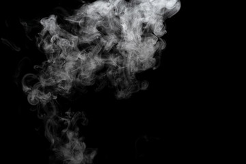 Abstract powder or smoke isolated on black background