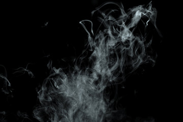 Abstract powder or smoke effect isolated on black background