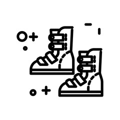 Injury rehabilitation, foot and ankle brace isolated line icon