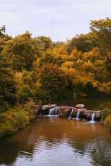 Fototapeta premium Beautiful Waterfall landscape in autumn