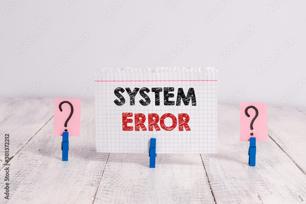 Poster text sign showing system error. business photo showcasing instruction that is not recognized by an o
