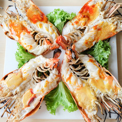 Grilled Giant River Prawn famous Thai food