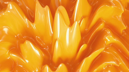organic orange yellow wave colorful plastic 3d render abstract wavy background, pattern, liquid, macro sss soft texture octane c4d
