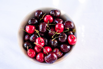 sweet cherries in a bowl