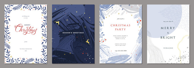 Merry Christmas and Modern Business Holiday cards.