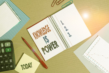 Handwriting text Knowledge Is Power. Conceptual photo skills acquired through experience and...