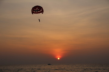 paragliding on the beach