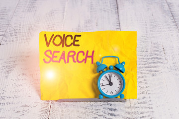 Word writing text Voice Search. Business photo showcasing allows the user to use a voice...