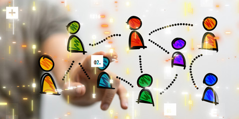 Obraz premium Digital Network and data concept