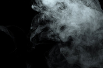 Abstract powder or smoke effect isolated on black background