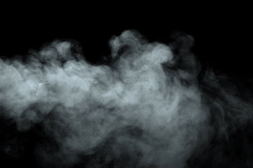 Abstract powder or smoke effect isolated on black background
