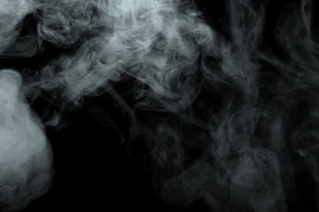 Abstract powder or smoke effect isolated on black background