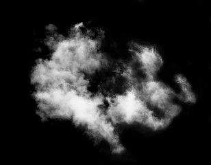 Textured Smoke,Abstract white,isolated on black background