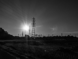 Sun and steel pillar