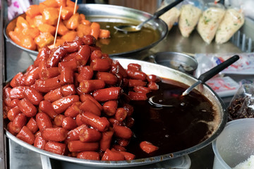 red banana in syrup,Thai Dessert for style street food