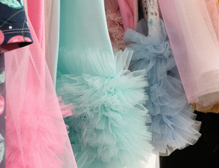 Ruffled dresses with chiffon tules