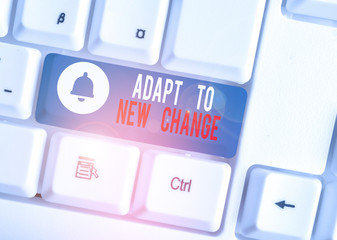 Text sign showing Adapt To New Change. Business photo text Get Used to Latest Mindset and Behavior...
