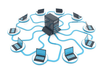 Computer network. Internet concept. Network diagram. 3d illustration