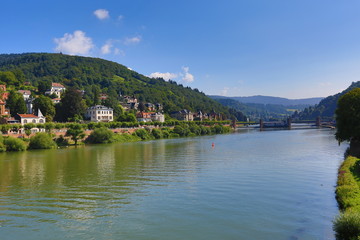 Fototapeta na wymiar Neckar River near Heidelberg, Germany