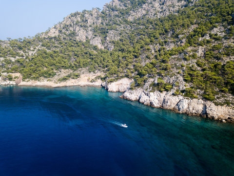 Aerial view of Yedi  Burun Cape Fethiye Turkey