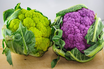 Cavolfiori verde e viola