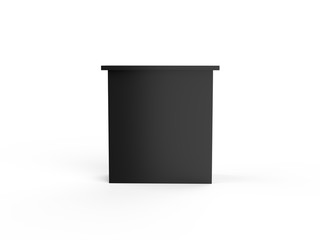 Blank advertising POS POI PVC promotion straight pop up counter booth, retail trade stand, mock Up template on the isolated white background, 3d illustration