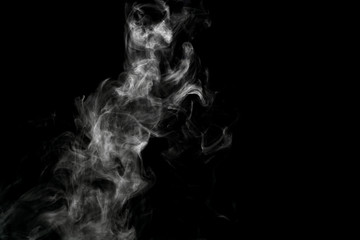 Abstract powder or smoke isolated on black background