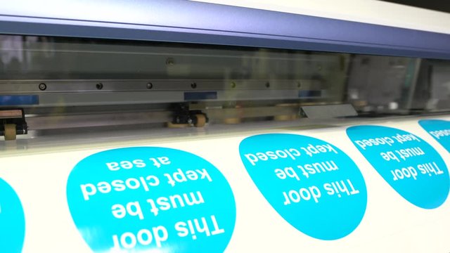 Wide-format inkjet printer in action 