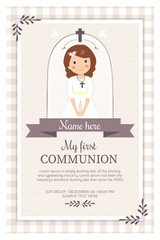 Lovely first communion girls invitation