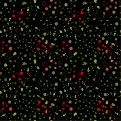 Fototapeta na wymiar Seamless pattern: watercolor colored spots and blots on a black background. Cosmic sky. vector. illustration