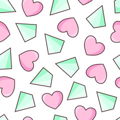 Ice and heart pattern vector love