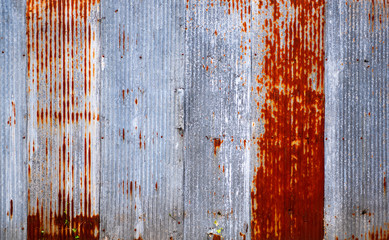 Old fence made of zinc look retro , suitable As the background for Idea copy space