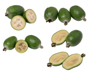 Set tropical fruit feijoa whole and cut in half.
