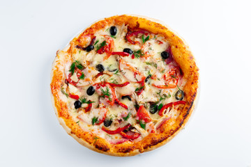 pizza on white background