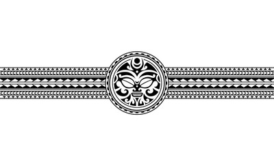 Maori polynesian tattoo border tribal sleeve pattern vector. Samoan bracelet tattoo design fore arm or foot. Armband tattoo tribal.