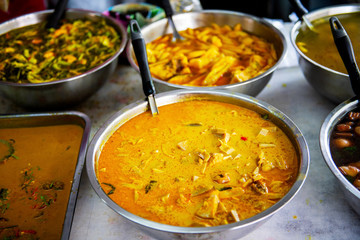 The Thai food shop with a taste and spicy spices, Cooking to fish and pork , vegetable have a delicious and inexpensive flavor