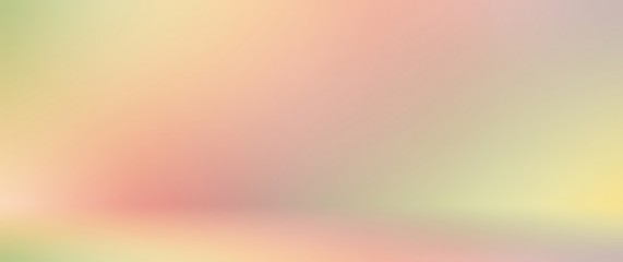 Pastel red yellow green panner. Art studio abstract illustration. Drow wall and floor 3d background. Colored room interior.